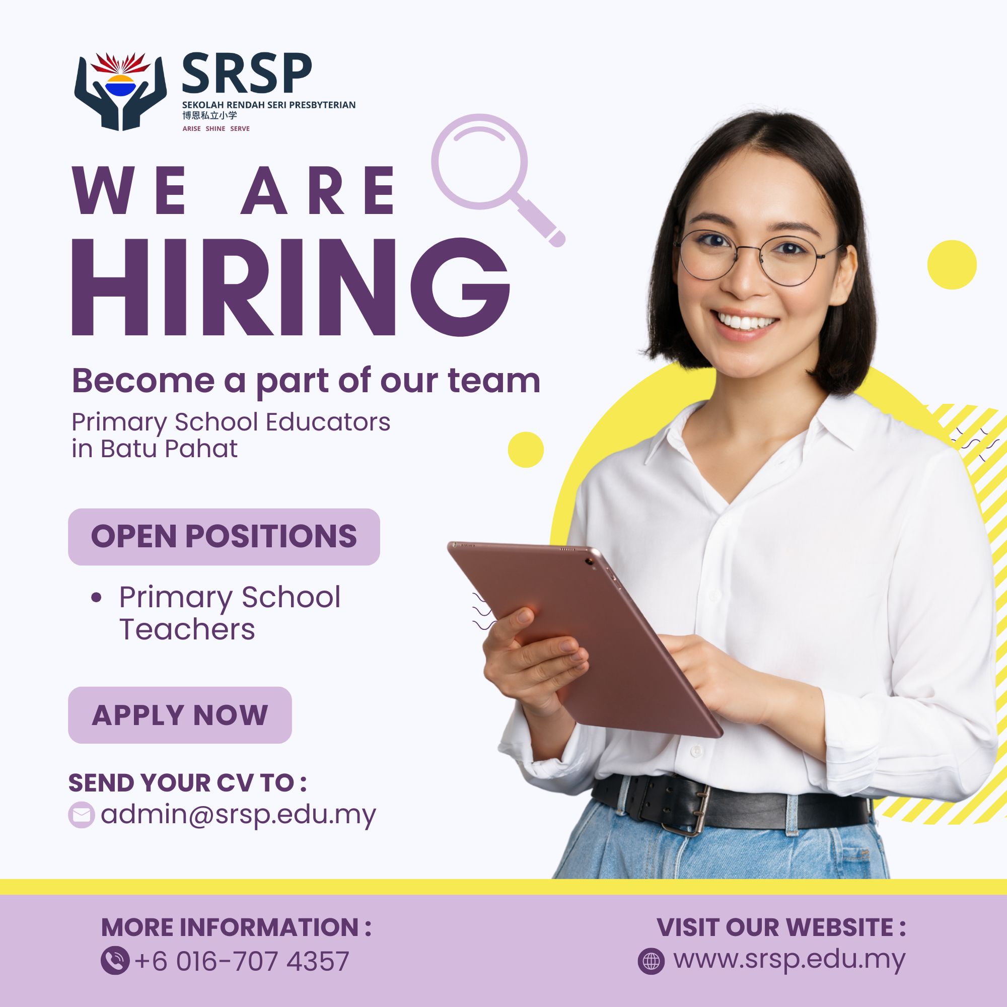 Batu Pahat Primary School Teacher Vacancy SRSP Sekolah Rendah Seri Presbyterian Hiring 03